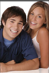 stock photo teen kids wearing Damon braces