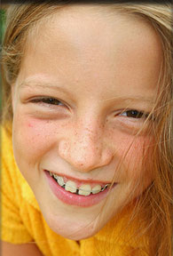 stock photo of a girl with a retainer